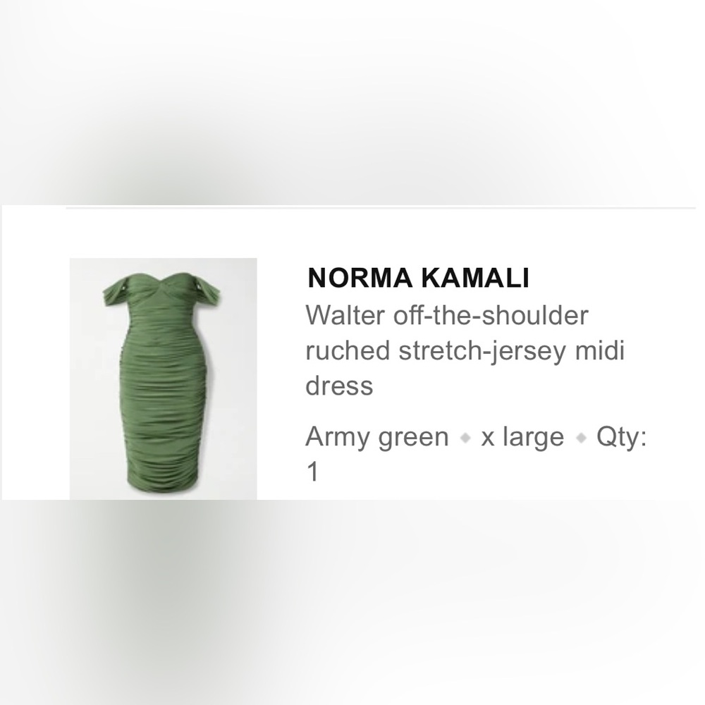 Norma Kamali - Walter Dress - Size XL - color Army Green